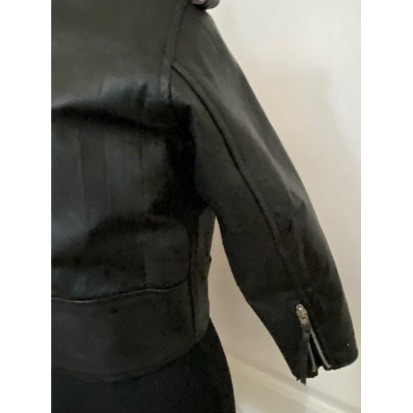 'BIKERS LEATHER STUFF ' BLACK Zippered, Studded Leather Jacket Girls/Tween (L) - Picture 7 of 12